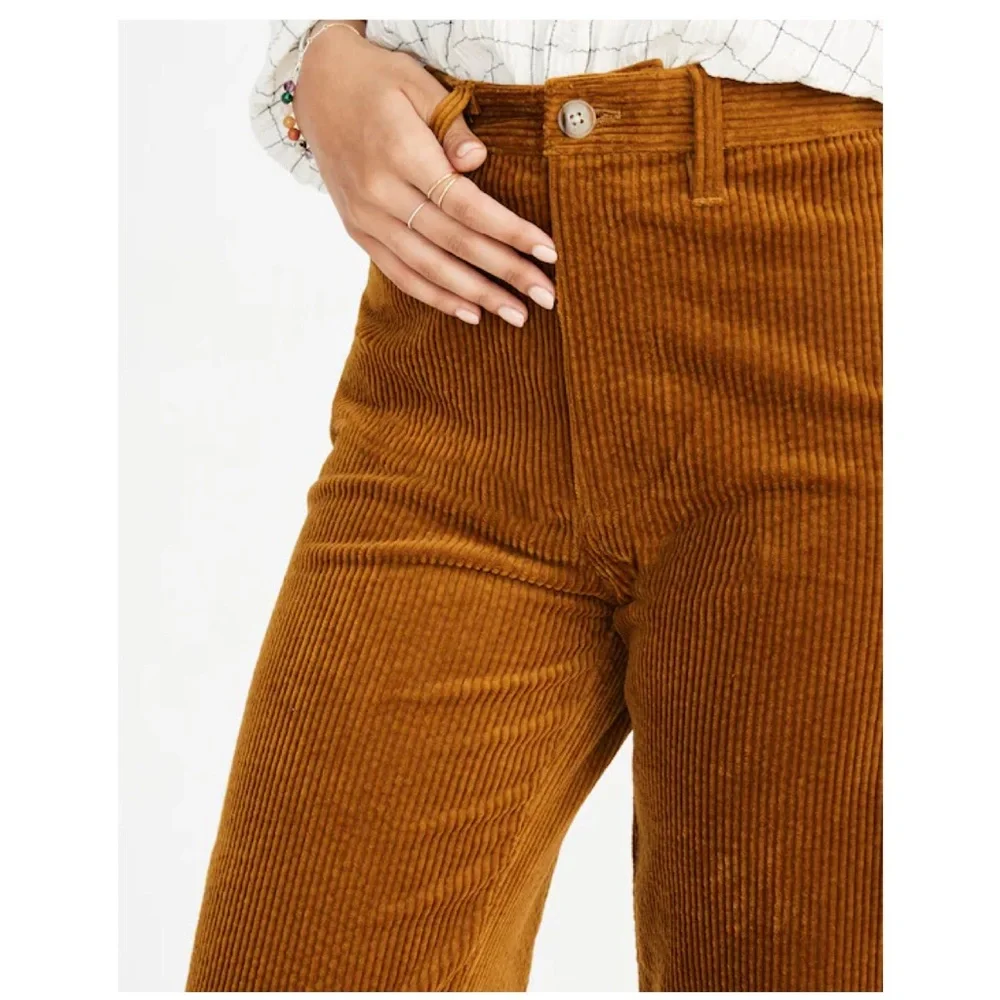 MADEWELL Slim Emmett Wide-Leg Crop Pant Corduroy Academia Old Money Preppy Wm 23 - Picture 4 of 16